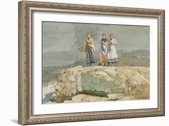 The Cliffs, 1883 (W/C on Paper)-Winslow Homer-Framed Giclee Print