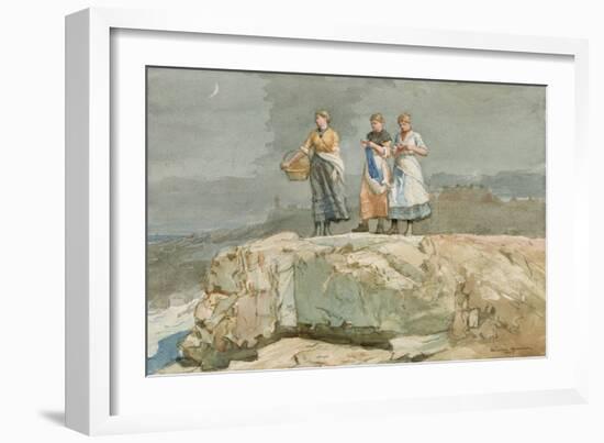 The Cliffs, 1883 (W/C on Paper)-Winslow Homer-Framed Giclee Print