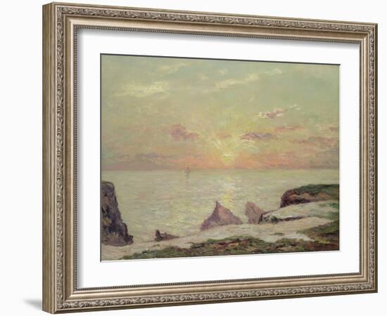 The Cliffs at Belle Ile, 1913 (Oil on Canvas)-Maxime Emile Louis Maufra-Framed Giclee Print