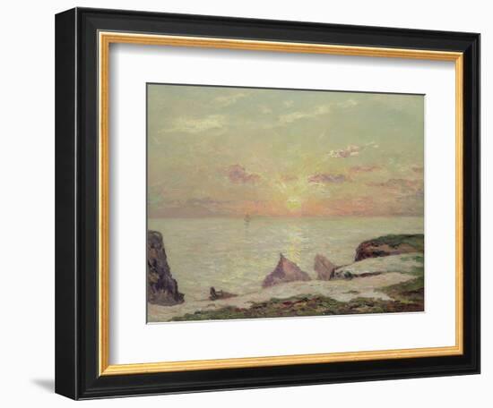 The Cliffs at Belle Ile, 1913 (Oil on Canvas)-Maxime Emile Louis Maufra-Framed Giclee Print