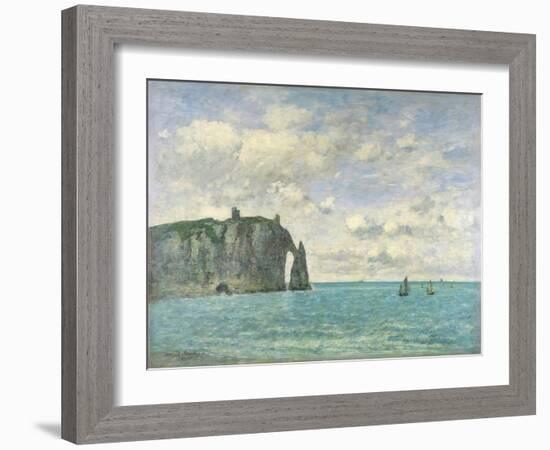 The Cliffs at Etretat, 1890-Eugène Boudin-Framed Giclee Print