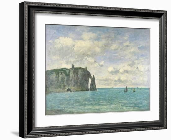 The Cliffs at Etretat, 1890-Eugène Boudin-Framed Giclee Print