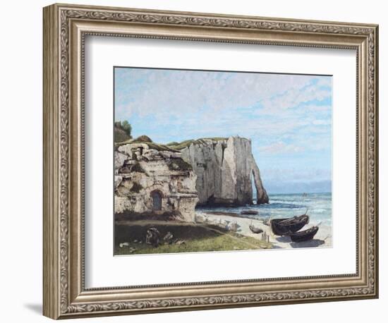 The Cliffs at Etretat after the Storm, 1870-Gustave Courbet-Framed Giclee Print