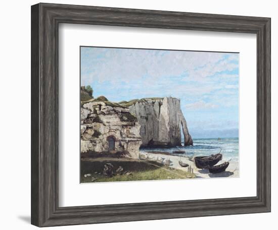 The Cliffs at Etretat after the Storm, 1870-Gustave Courbet-Framed Giclee Print