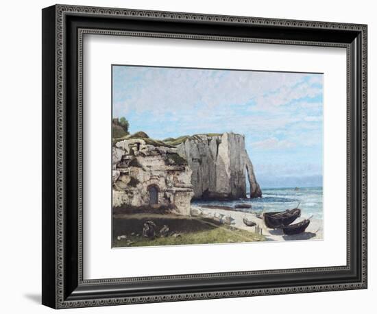 The Cliffs at Etretat after the Storm, 1870-Gustave Courbet-Framed Giclee Print