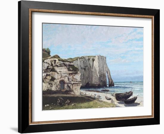 The Cliffs at Etretat after the Storm, 1870-Gustave Courbet-Framed Giclee Print