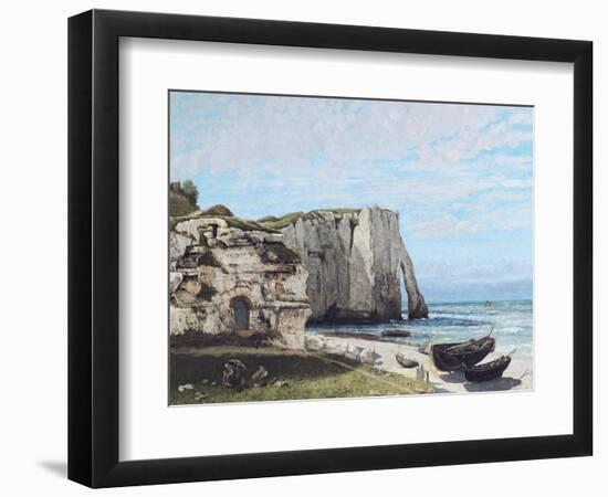 The Cliffs at Etretat after the Storm, 1870-Gustave Courbet-Framed Premium Giclee Print