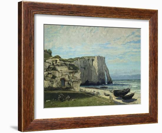 The Cliffs at Etretat after the Storm, 1870-Gustave Courbet-Framed Giclee Print