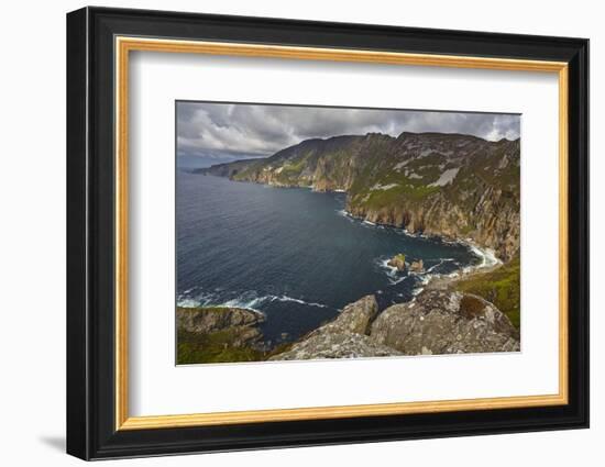 The cliffs at Slieve League, near Killybegs, County Donegal, Ulster, Republic of Ireland, Europe-Nigel Hicks-Framed Photographic Print