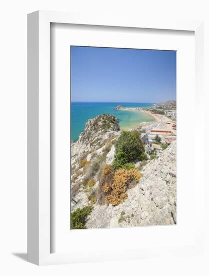 The cliffs frame the turquoise sea and the sandy beach of Licata, Province of Agrigento, Sicily, It-Roberto Moiola-Framed Photographic Print