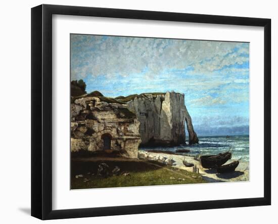 The Cliffs of Etretat after a Thunderstorm, 1870-Gustave Courbet-Framed Giclee Print