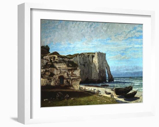 The Cliffs of Etretat after a Thunderstorm, 1870-Gustave Courbet-Framed Giclee Print