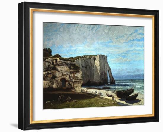 The Cliffs of Etretat after a Thunderstorm, 1870-Gustave Courbet-Framed Giclee Print