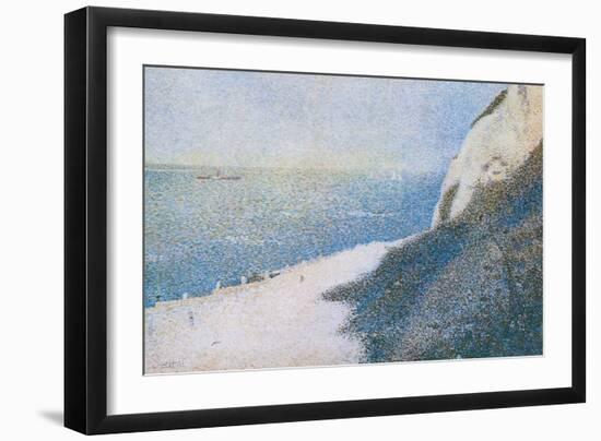 The Cliffs Overlooking the Bay of Honfleur-Georges Seurat-Framed Art Print