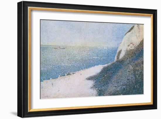 The Cliffs Overlooking the Bay of Honfleur-Georges Seurat-Framed Art Print