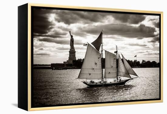 The Clipper and the Liberty-John Brooknam-Framed Stretched Canvas