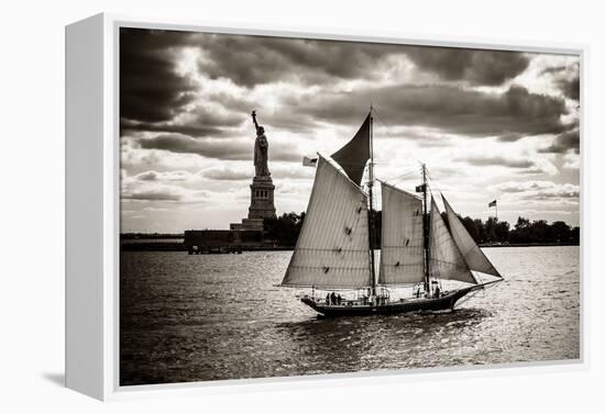 The Clipper and the Liberty-John Brooknam-Framed Stretched Canvas