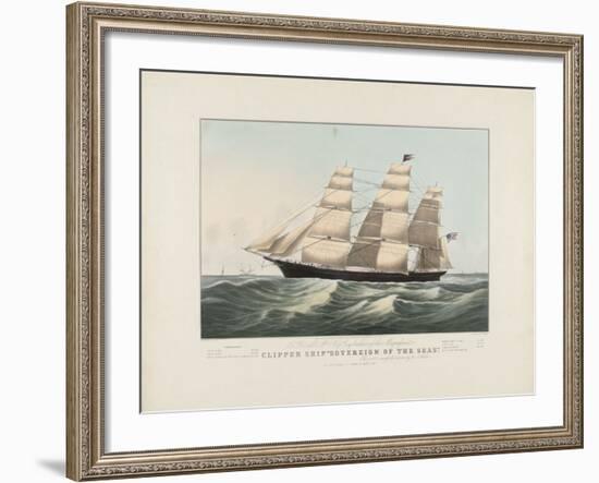 The Clipper Ship “Sovereign of the Seas”, 1852-Nathaniel Currier-Framed Art Print