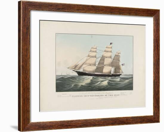 The Clipper Ship “Sovereign of the Seas”, 1852-Nathaniel Currier-Framed Art Print