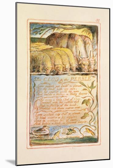 The Clod and the Pebble: Plate 32 from Songs of Innocence and of Experience C.1815-26-William Blake-Mounted Giclee Print