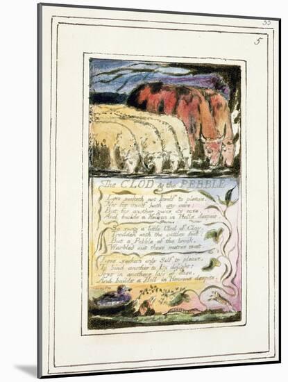 The Clod and the Pebble: Plate 33 from Songs of Innocence and of Experience C.1802-08-William Blake-Mounted Giclee Print