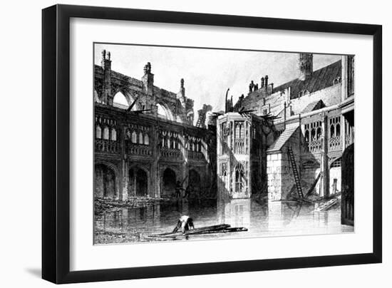 The Cloister Court, St Stephen's Chapel, Palace of Westminster, 1834-null-Framed Giclee Print