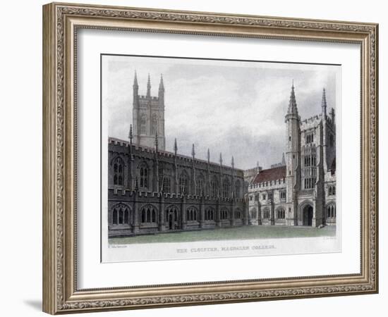 The Cloister, Magdalen College, Oxford University, 19th Century-John Le Keux-Framed Giclee Print