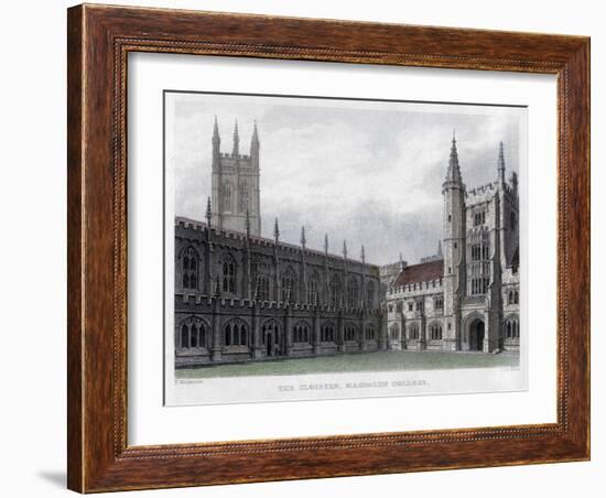 The Cloister, Magdalen College, Oxford University, 19th Century-John Le Keux-Framed Giclee Print