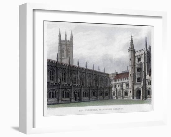 The Cloister, Magdalen College, Oxford University, 19th Century-John Le Keux-Framed Giclee Print