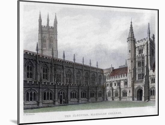 The Cloister, Magdalen College, Oxford University, 19th Century-John Le Keux-Mounted Giclee Print