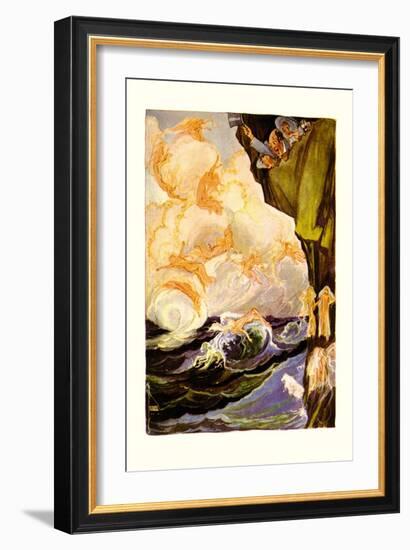 The Cloud Fairies-John R. Neill-Framed Art Print