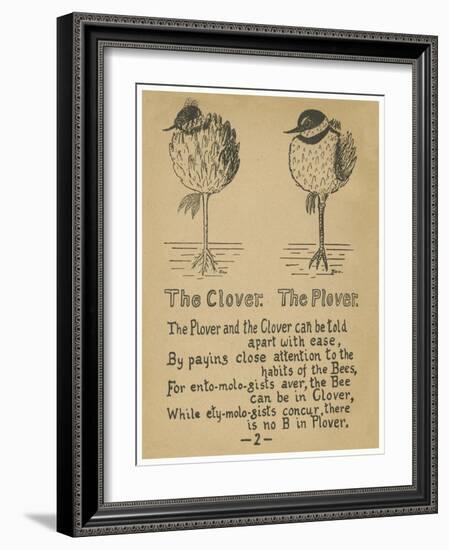 The Clover. The Plover.-Robert Williams Wood-Framed Art Print