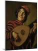 The Clown with the lute.-Frans Hals-Mounted Giclee Print