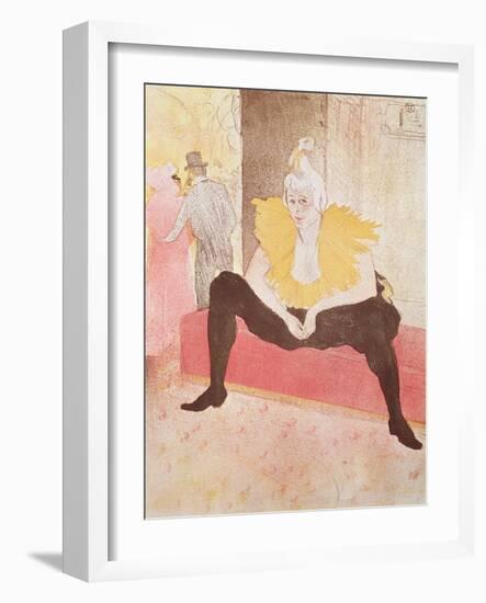 The Clowness Cha-U-Kao Seated, 1896-Henri de Toulouse-Lautrec-Framed Giclee Print