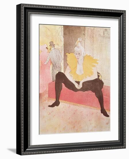 The Clowness Cha-U-Kao Seated, 1896-Henri de Toulouse-Lautrec-Framed Giclee Print