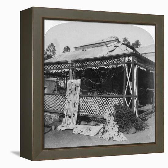 The 'Club' Which Was Struck by a 94Lb Boer Shell, Siege of Mafeking, South Africa, 1901-Underwood & Underwood-Framed Premier Image Canvas