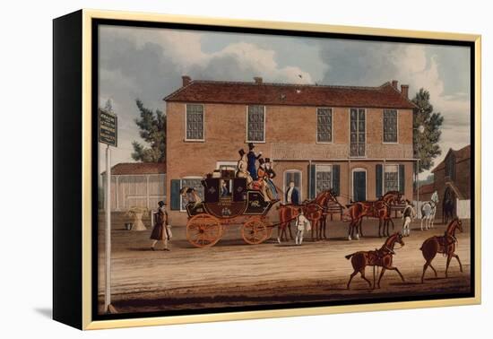 The Coach and Horses, Ilford, 1832 (Coloured Engraving)-James Pollard-Framed Premier Image Canvas