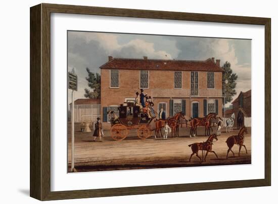 The Coach and Horses, Ilford, 1832 (Coloured Engraving)-James Pollard-Framed Giclee Print