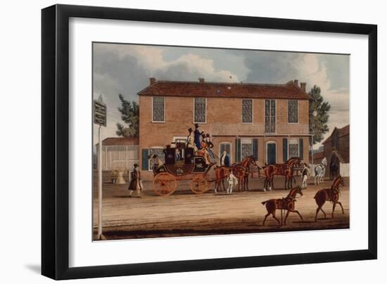 The Coach and Horses, Ilford, 1832 (Coloured Engraving)-James Pollard-Framed Giclee Print