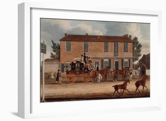 The Coach and Horses, Ilford, 1832 (Coloured Engraving)-James Pollard-Framed Giclee Print