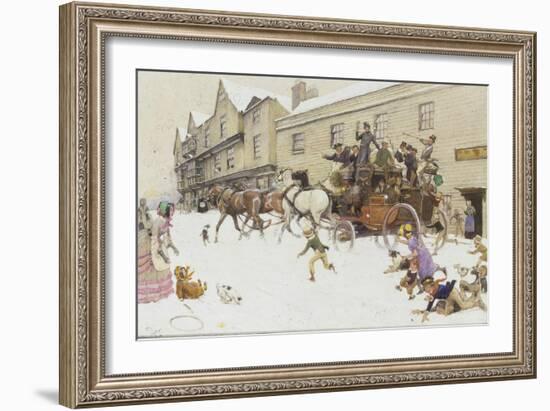 The Coach has arrived!-Cecil Aldin-Framed Giclee Print