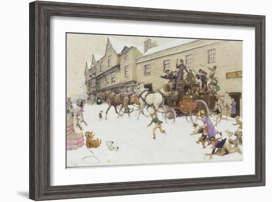 The Coach has arrived!-Cecil Aldin-Framed Giclee Print