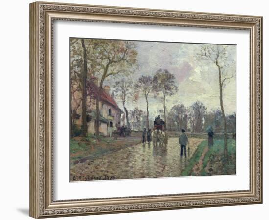 The Coach to Louveciennes, 1870-Camille Pissarro-Framed Giclee Print