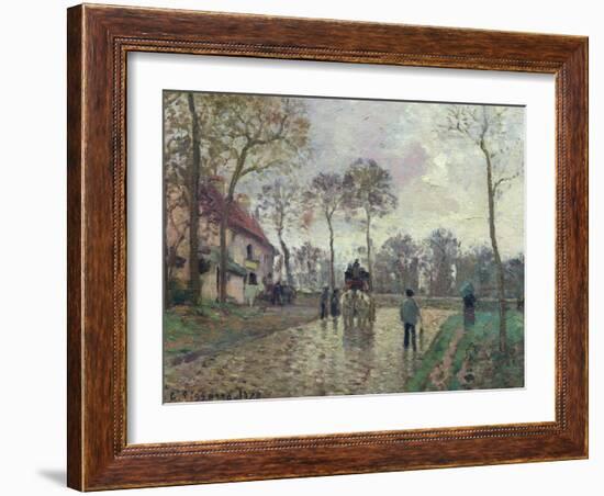 The Coach to Louveciennes, 1870-Camille Pissarro-Framed Giclee Print