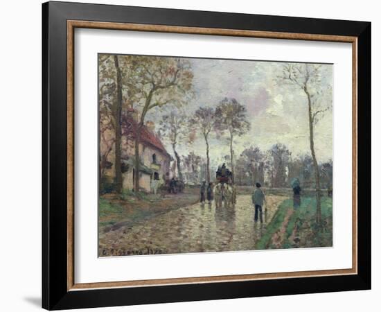 The Coach to Louveciennes, 1870-Camille Pissarro-Framed Giclee Print