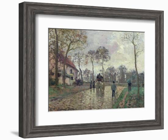 The Coach to Louveciennes, 1870-Camille Pissarro-Framed Giclee Print