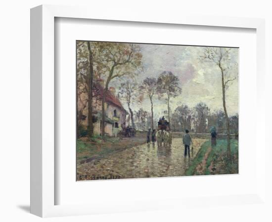 The Coach to Louveciennes, 1870-Camille Pissarro-Framed Giclee Print