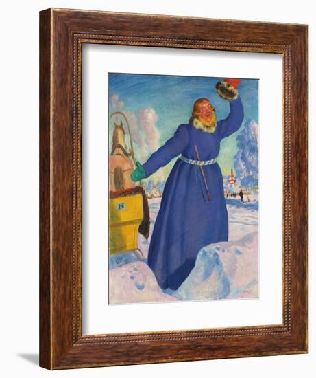 The Coachman, 1923-Boris Mihajlovic Kustodiev-Framed Giclee Print