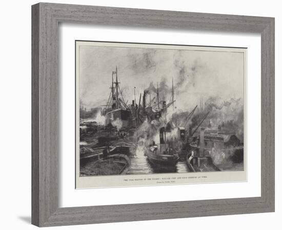 The Coal Traffic in the Thames, William Cory and Son's Derricks at Work-Charles William Wyllie-Framed Giclee Print