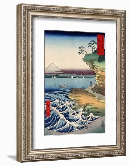 The Coast at Hota, from the series Thirty-six Views of Mount Fuji, 1858-Ando Hiroshige-Framed Giclee Print